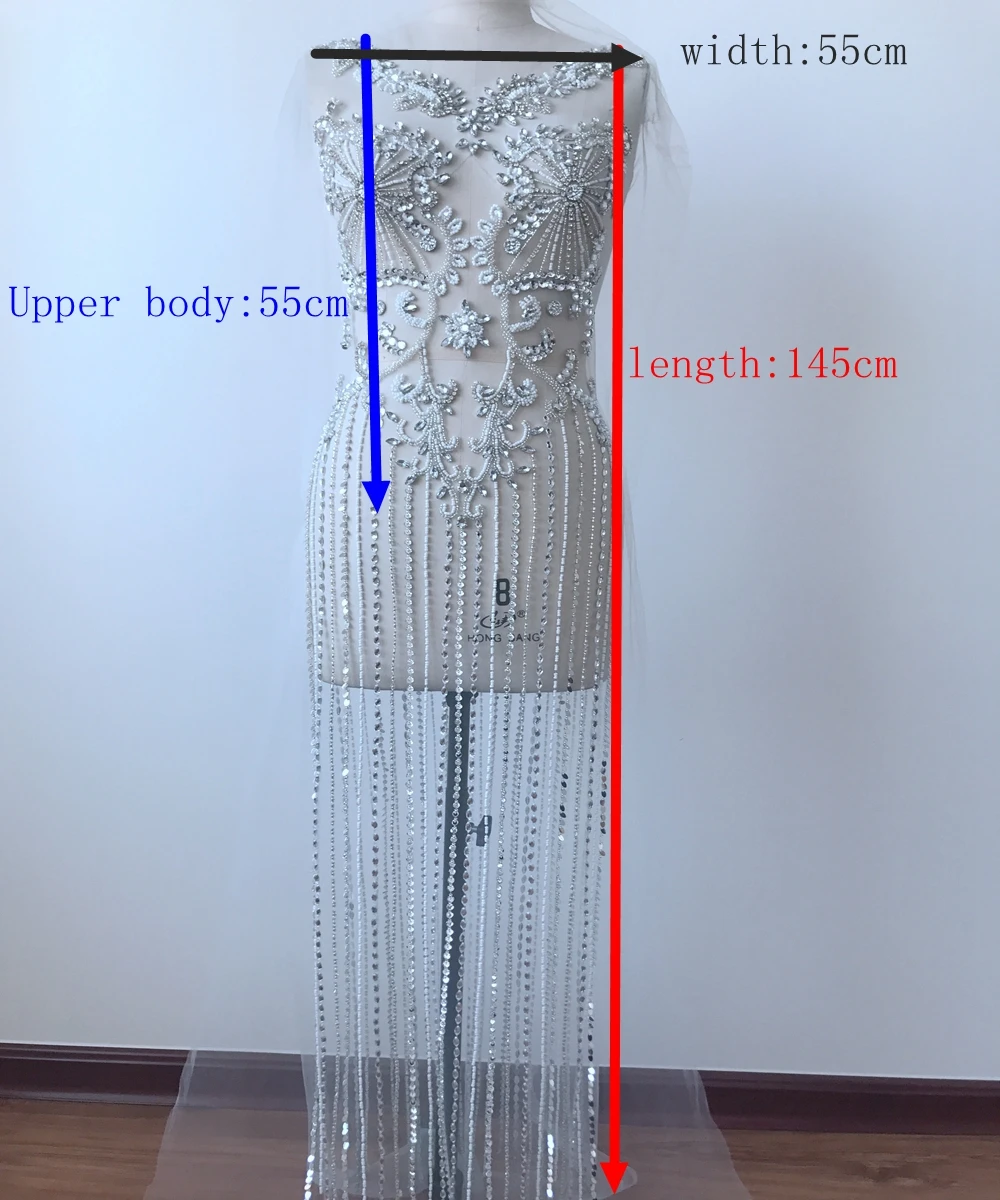 Серебряные стразы ручной работы для всего тела, аппликация, пришитые белые бусины, хрустальные патчи для аксессуар для свадебного платья