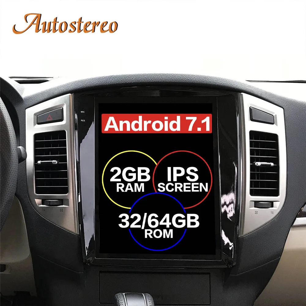 Android 12,1 ips Tesla стиль автомобиля gps навигация для MITSUBISHI PAJERO V97 V93 2006+ головное устройство мультимедиа авто радио магнитофон