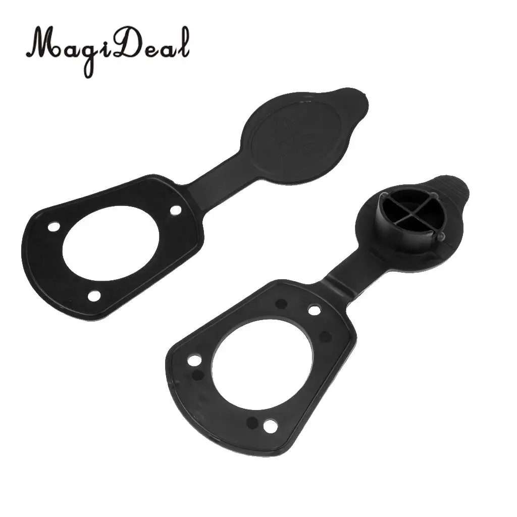 MagiDeal 2Pcs Small Black ABS Cap Gaskets for Flush Mount Fishing Rod Holders Kayak Canoe Rowing Boat Fishing Surfing Accessory