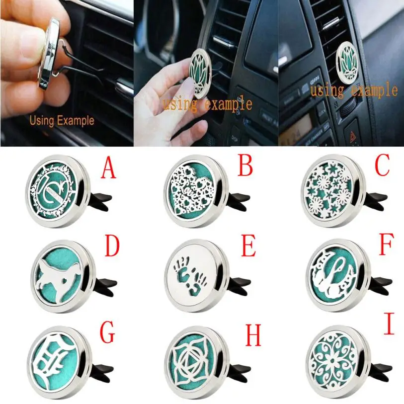 MUQGEW Vehicle Vent Clips Refresh Round Pad Stainless Car Air Auto Vent