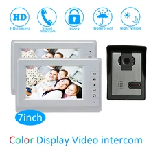 Best Offers New Smart home Control 7 inch Display 1 to 2 Door Bell Wired Video Door Phone System HD waterproof camera Night version house