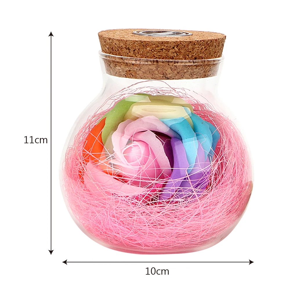 LED Romantic Bulb RGB Dimmer Lamp Rose Flower Bottle Light with Remote Control Night Light 3
