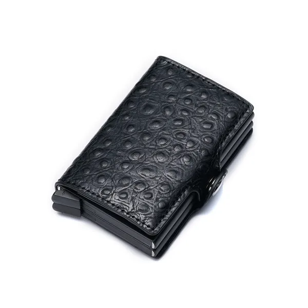Bisi Goro/ Кредитная карта, RFID держатель алюминиевый, двойной коробка модные Для мужчин и Для женщин металлическая Винтаж чехол с зажимом для карт дропшиппинг - Цвет: Black 158