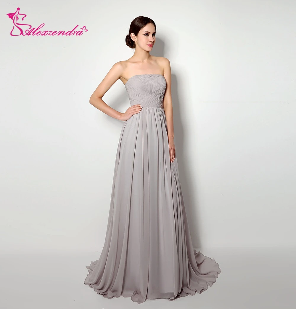 Long silver bridesmaid dresses Clearance
