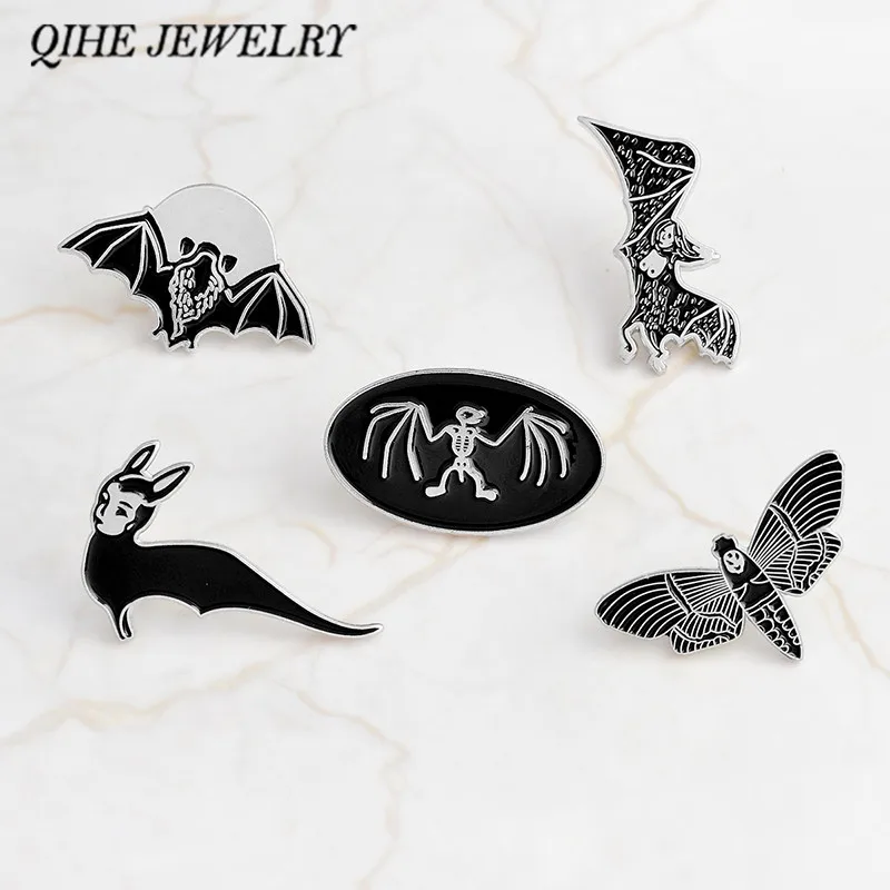 Buy Qihe Jewelry Gothic Style Black Bat Skeleton