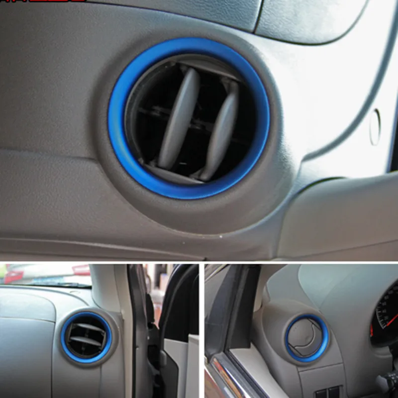 2 шт. алюминиевый сплав Кондиционер AC вентиляционное отверстие крышка вставки отделка Подходит для Nissan Versa Almera Latio Micra K13 2011