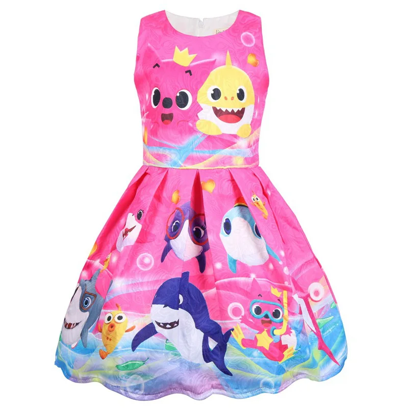 

Girls Dress Summer Princess Dresses Baby Shark Dresses For Girls Birthday Gift Costume toddler Kids Dress Children Clothing