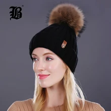 Wholesale Real Mink Fur Pom Poms Knitted Hat Ball Beanies Winter Hat For Women Girl 'S Wool Hat Cotton Skullies Thick Female Cap Wholesale Real Mink Fur Pom Poms Knitted Hat Ball Beanies Winter Hat For Women Girl 'S Wool Hat Cotton Skullies Thick Female Cap