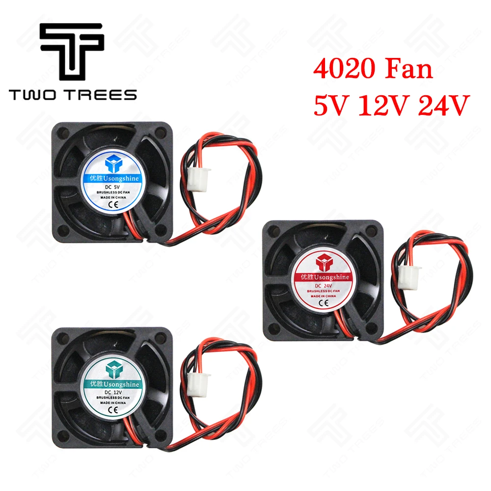 

4020 CoolingFan ( 40*40*20mm ) 4020 5V/12V/24V Computer CPU Cooler Mini Cooling Fan Small Exhaust for 3D Print 2 pin 3D printer