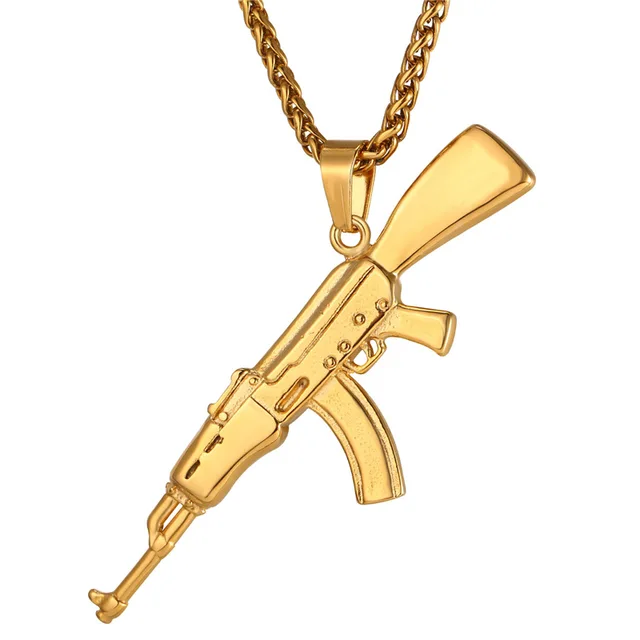 Buy Fashion Cool AK47 Assault Rifle Pendant & Necklace
