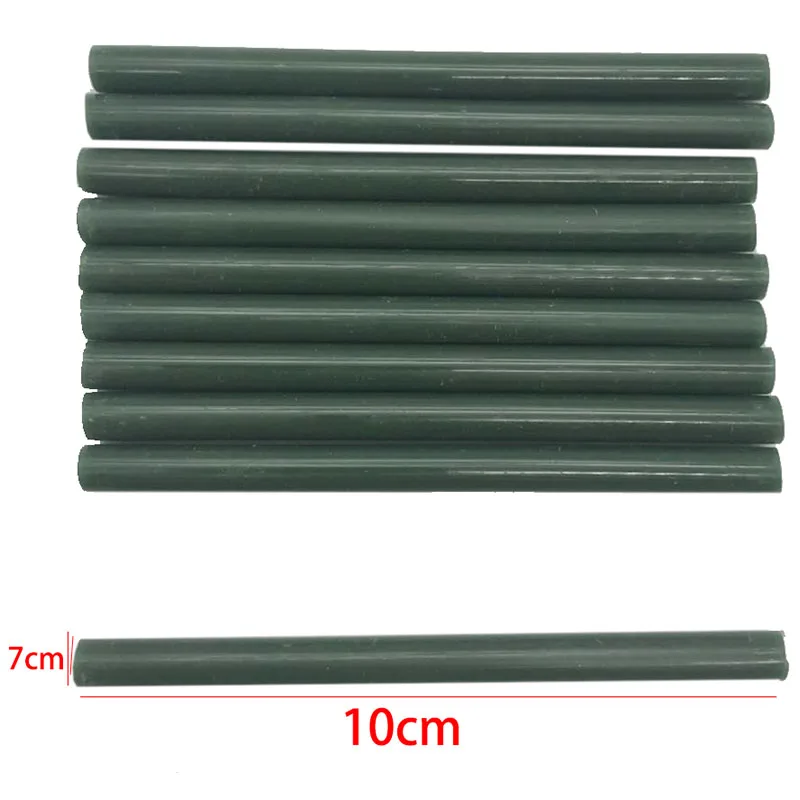 7MM Dark Green  Color Glue Sticks  For  Electric Glue Gun Car Audio Craft Repair Sticks Adhesive Sealing Wax Stick 10Pcs/lot