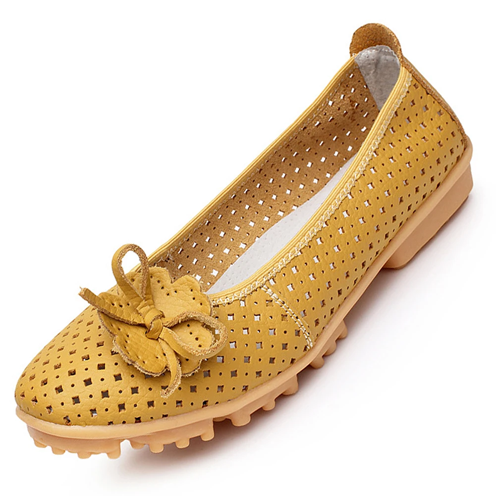 

SCYL  High Quality Women genuine Leather Flats Shoes Cut Outs Ballet Women Flats Comfort Shoes Woman Moccasins