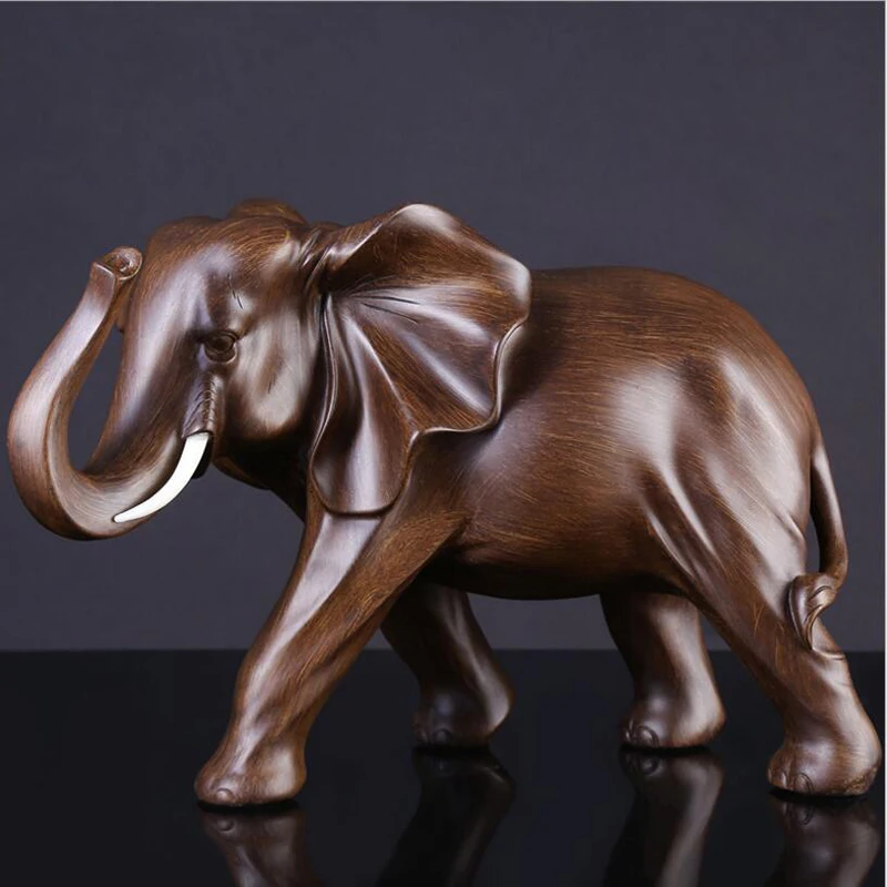 Статуэтка слона из смолы, имитация дерева, украшения для матери, слона