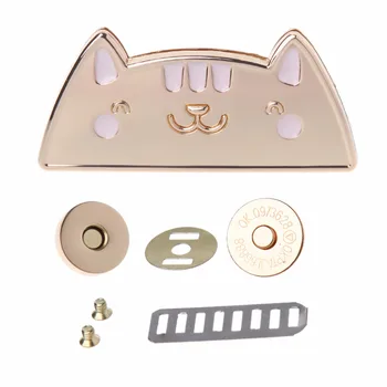

THINKTHENDO Cute Cat Magnetic Clasp Fastener Snap Button Press Studs Purse Bag Closure DIY Bag Buckles