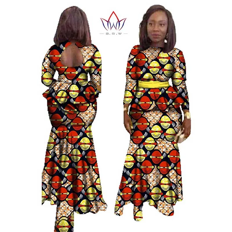 african attire BRW Fashion African Skirt Set for Women Dashiki Plus Size African Clothing Bazin Sexy Traditional African Clothing WY023 african robe