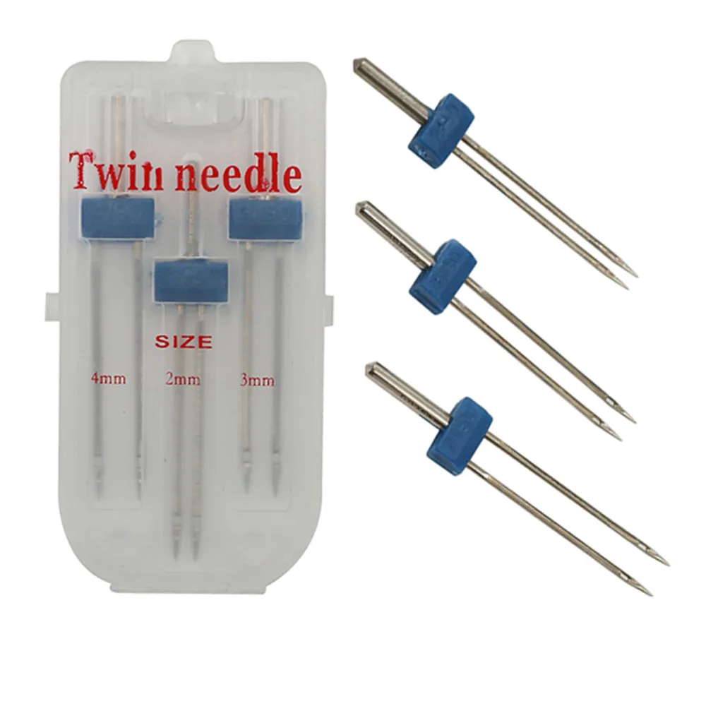 3Pcs/Box Twin Double Needle Sewing Machine Needles Pins Size 2.0/90 3.0/90 4.0/90