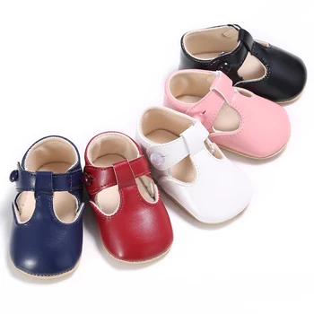 

New Sweet Casual Princess Girls shoes Pu Leather Solid Crib baby moccasins Infant Toddler Cute Ballet Mary Jane Shoes 0-1T