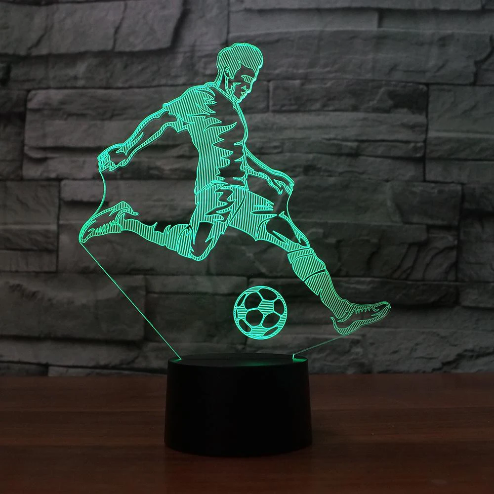 Детская 3d лампа для футбола, светодиодный ночной Светильник C Ronaldo Home Deocration Luminaria, подарок на день рождения для мальчика, Messi, настольный ночник, светильник для футбола