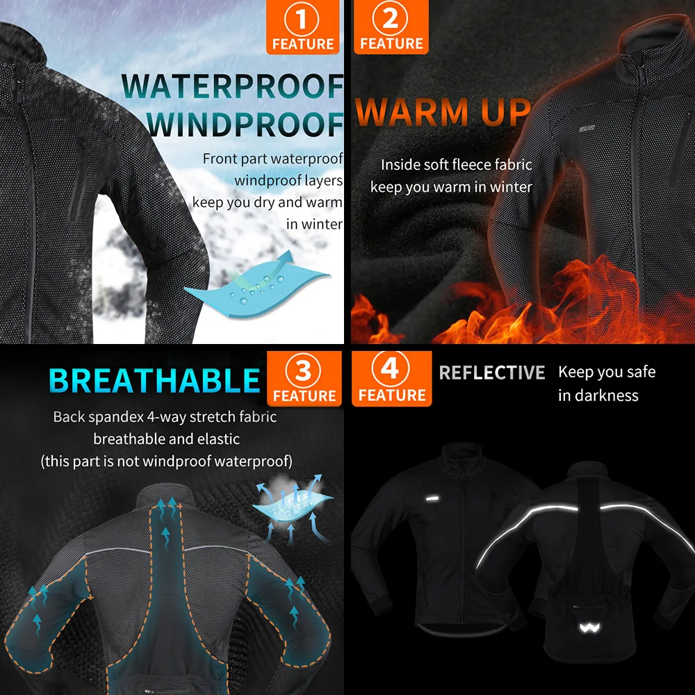 ARSUXEO велосипедная куртка зимняя теплая флисовая спортивная одежда ветрозащитная куртка брюки спортивный костюм Унисекс Мужская и женская одежда