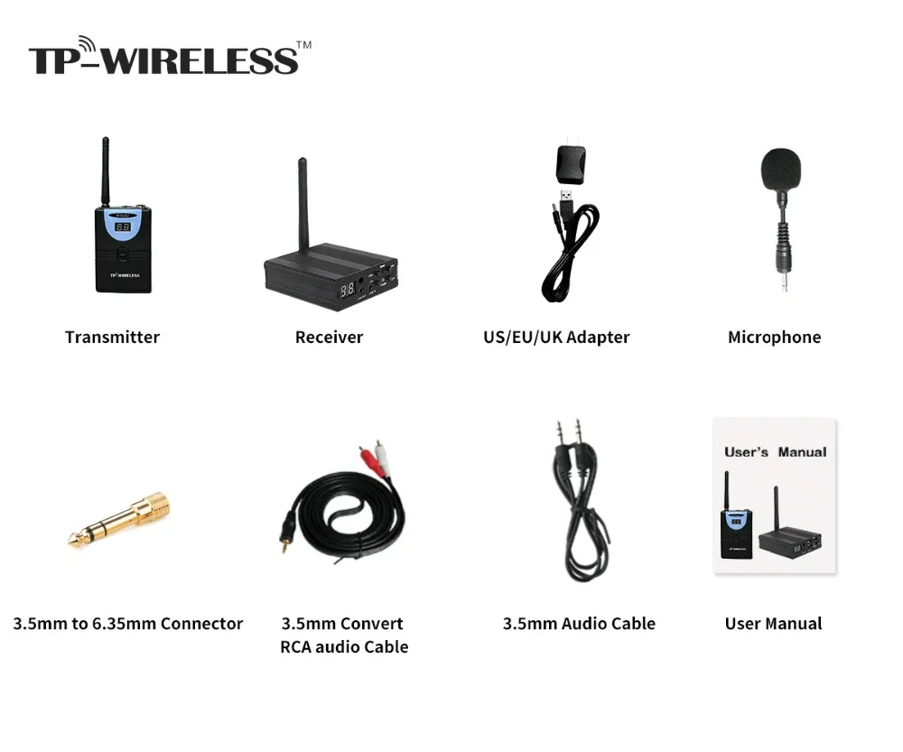 TP-wireless 2,4 ГГц аудио приемник беспроводная гарнитура микрофонная система идеально подходит для обучения, интервью, речи, конференции, церкви