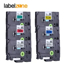 Смешанные цвета Tze121 Tze-221 лента для принтера этикеток 9 мм Совместимость для Brother p-touch Tze Этикетировочная машина pt Tz421 Tz 521 Tz-621 Tze721