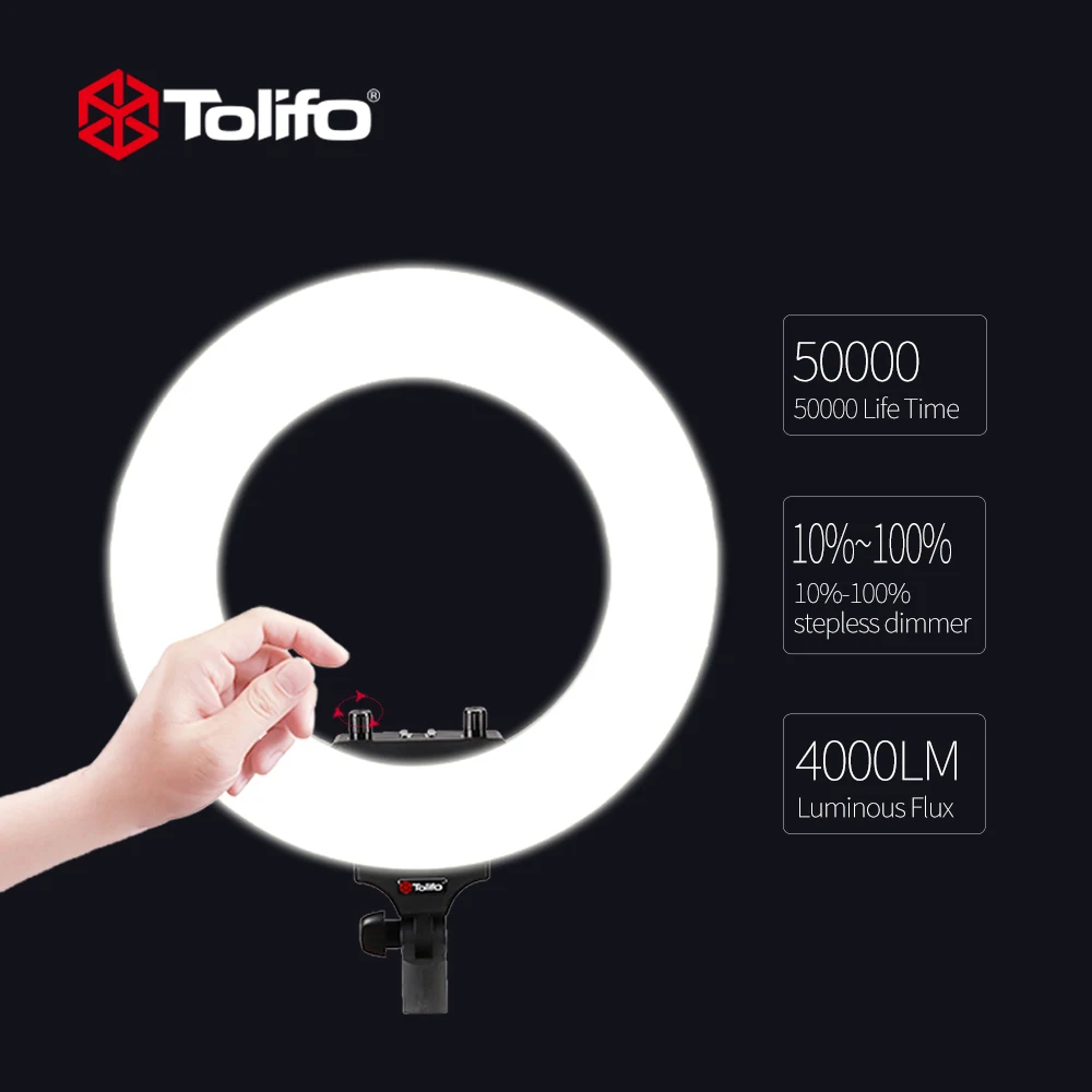 

Camera Photo Video Light R-48B AC Ring LED Photography Studio Fill Light for iPhone Samsung Live Stream Broadcast Enhancing