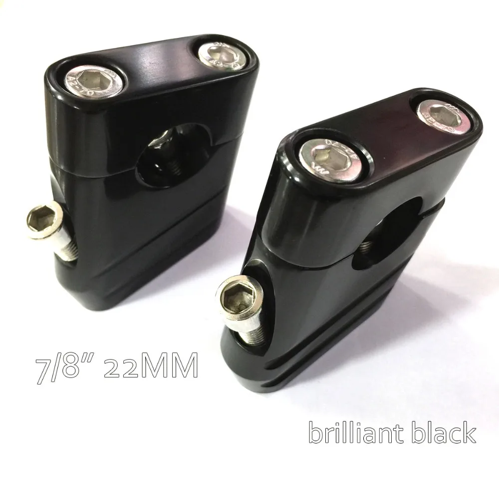 Brilliant Black Universal Bike Handlebar Riser Clamp Taper 7/8" 22mm