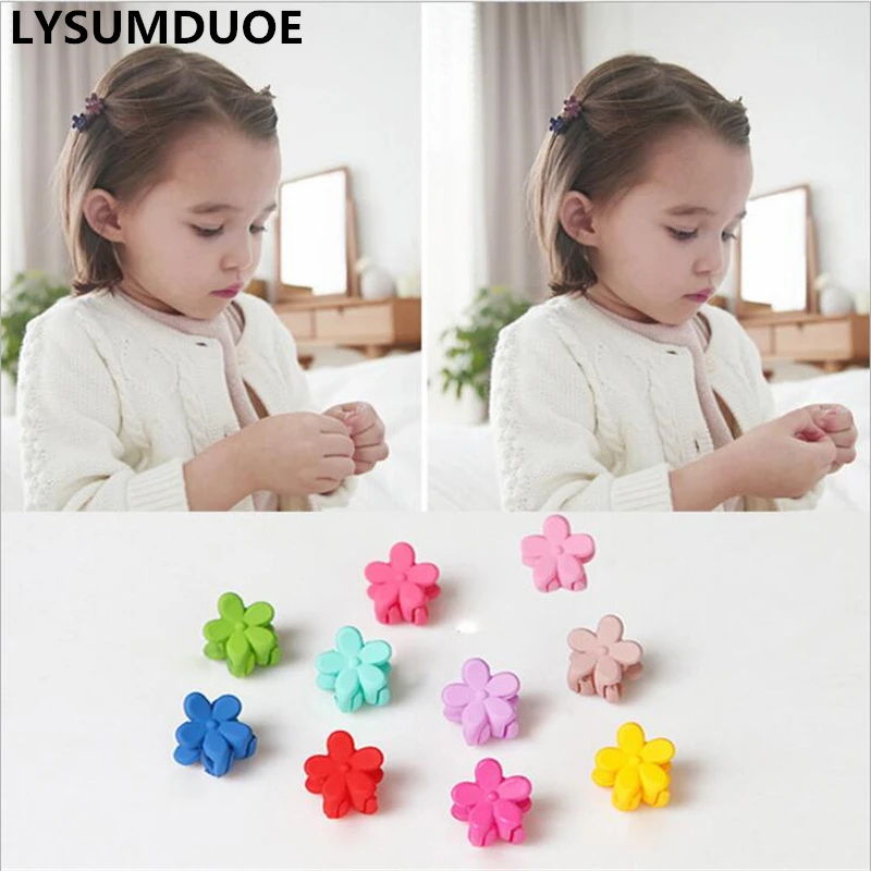 

Fashion Mini Hair Claw Flower Hairpin Girl Solid Candy Color Clip Scrub Claws Children 10Pcs/lot Gift Jewelry Hair Accessories