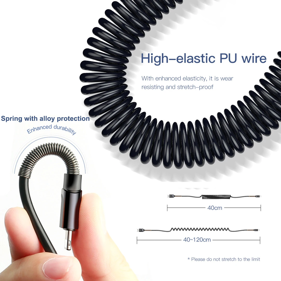 Baseus USB Cable Retractable Spring Cable For iPhone X XS Max XR 8 7 6 Plus Fast Charging Charger Data Cable Wire Cord Adapter Baseus USB Cable Retractable Spring Cable For iPhone X XS Max XR 8 7 6 Plus Fast Charging Charger Data Cable Wire Cord Adapter