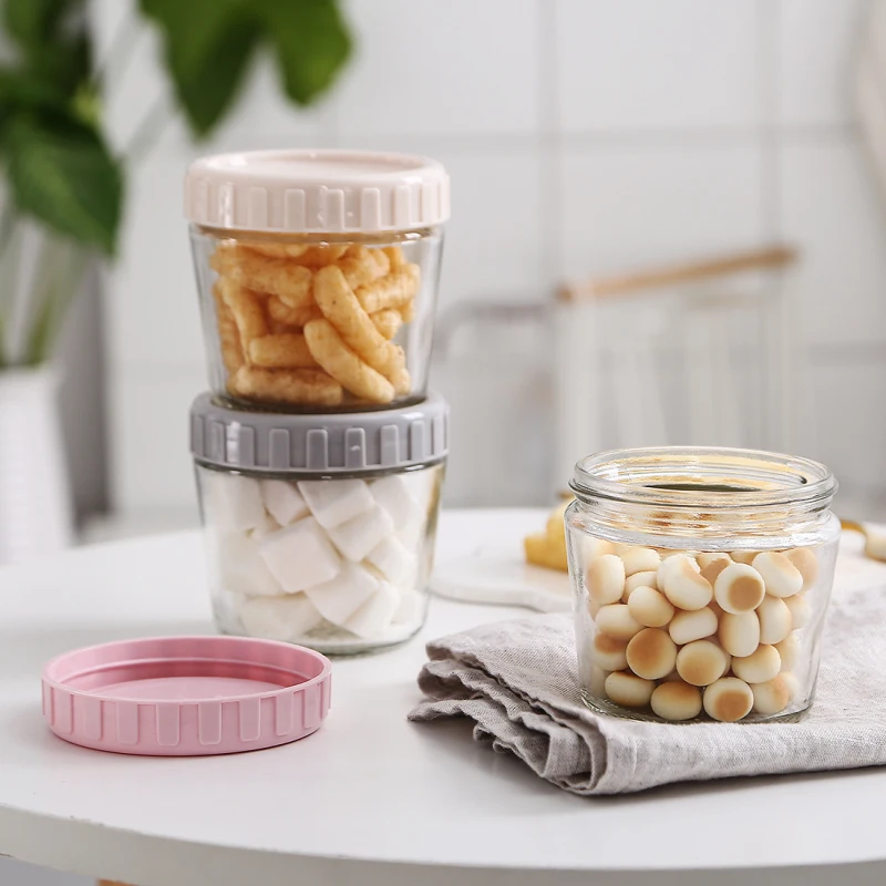X & W 260 мл прозрачный стеклянный хранения Jar Кухня Танк Простой запечатанный