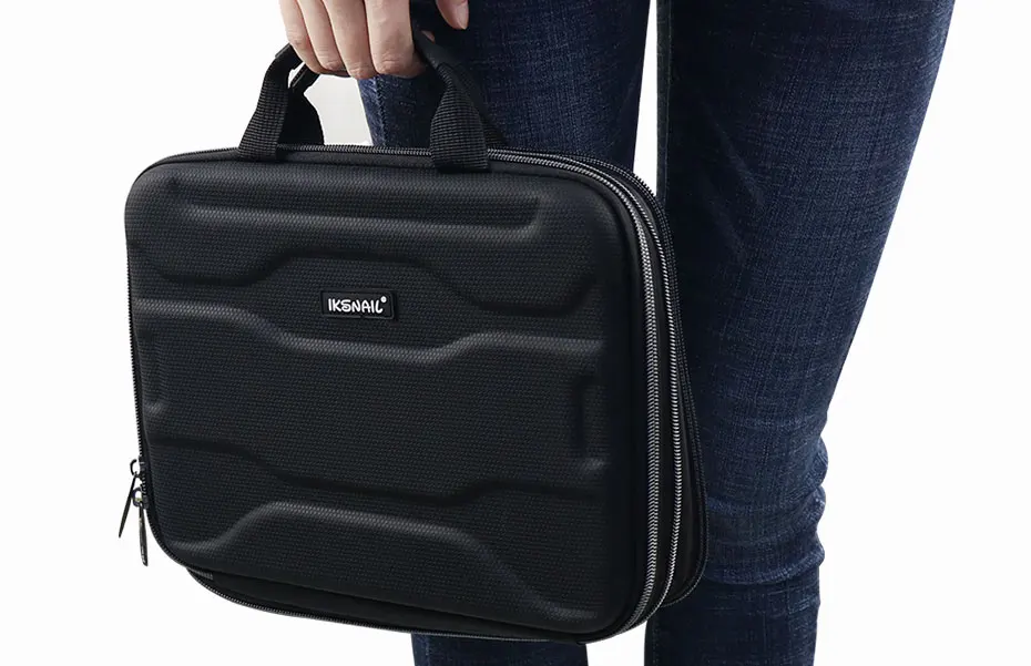 IKSNAIL Capacity Expansion Electronics Travel Camera Lens Storage Bag For USB Cable Charging Cord Accessories For IPad Mini/ Pro