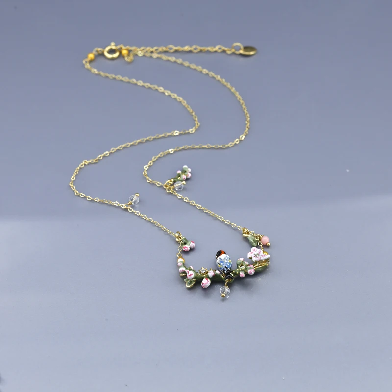 

Jewelry enamel glaze necklace copper electroplating gold gold short chain necklace