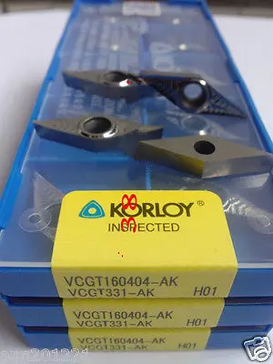 

DHL/EMS 2 LOTS NEW IN BOX Korloy VCGT160404-AK VCGT331-AK H01 CNC Carbide Insert 10pcs/1Box-A2