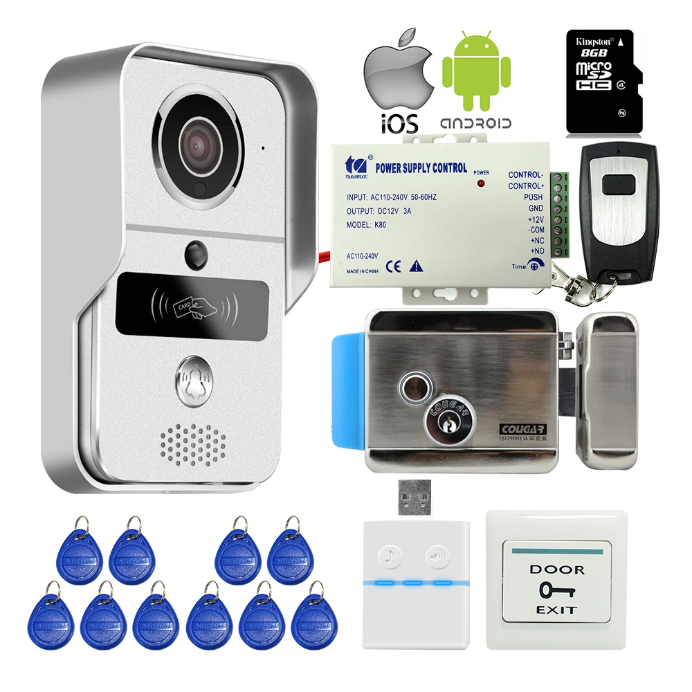 Free Shipping Wifi LAN 720P IP Night Vision Doorbell Intercom Camera RFID Access for Phone Remote View Unlock Electric Door Lock Free Shipping Wifi LAN 720P IP Night Vision Doorbell Intercom Camera RFID Access for Phone Remote View Unlock Electric Door Lock