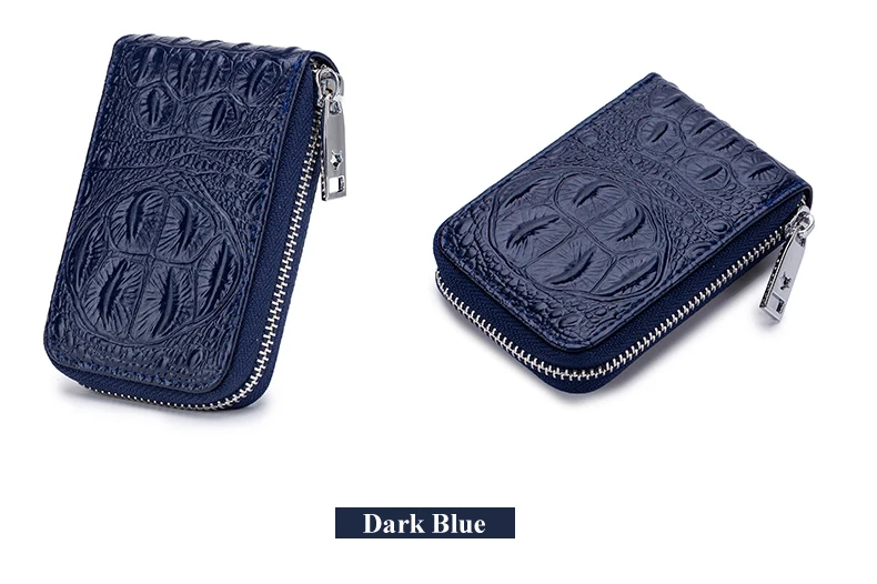 Lomelobo Split Leather Card Wallet Women & Men Alligator Coin Purse Credit ID Card Holder Female Male Lady Bank Cards Wallet Hot 2019 HCL7143 Details (21)