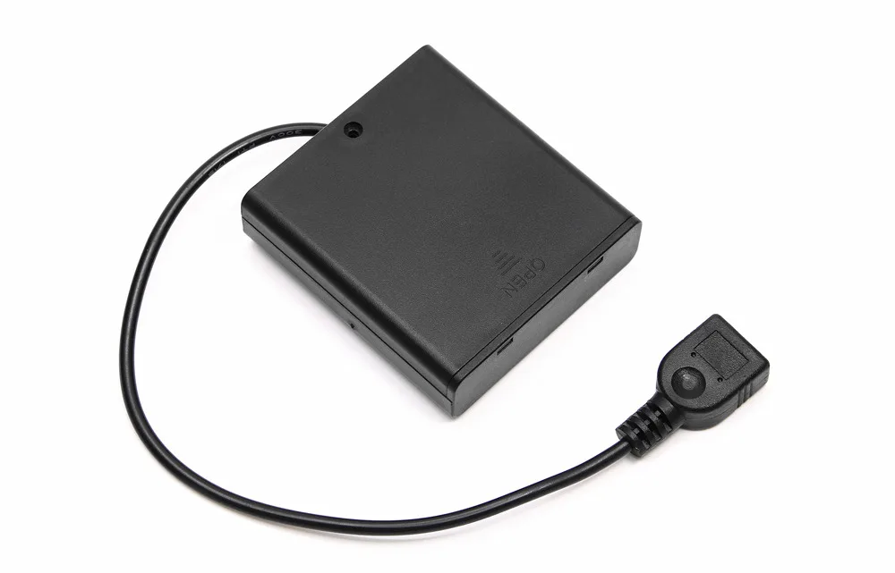 4 шт. AA батарейный отсек крышка с выключателем и USB мама для USB 5 В светодиодный шнур и Светодиодная лента портативный источник питания