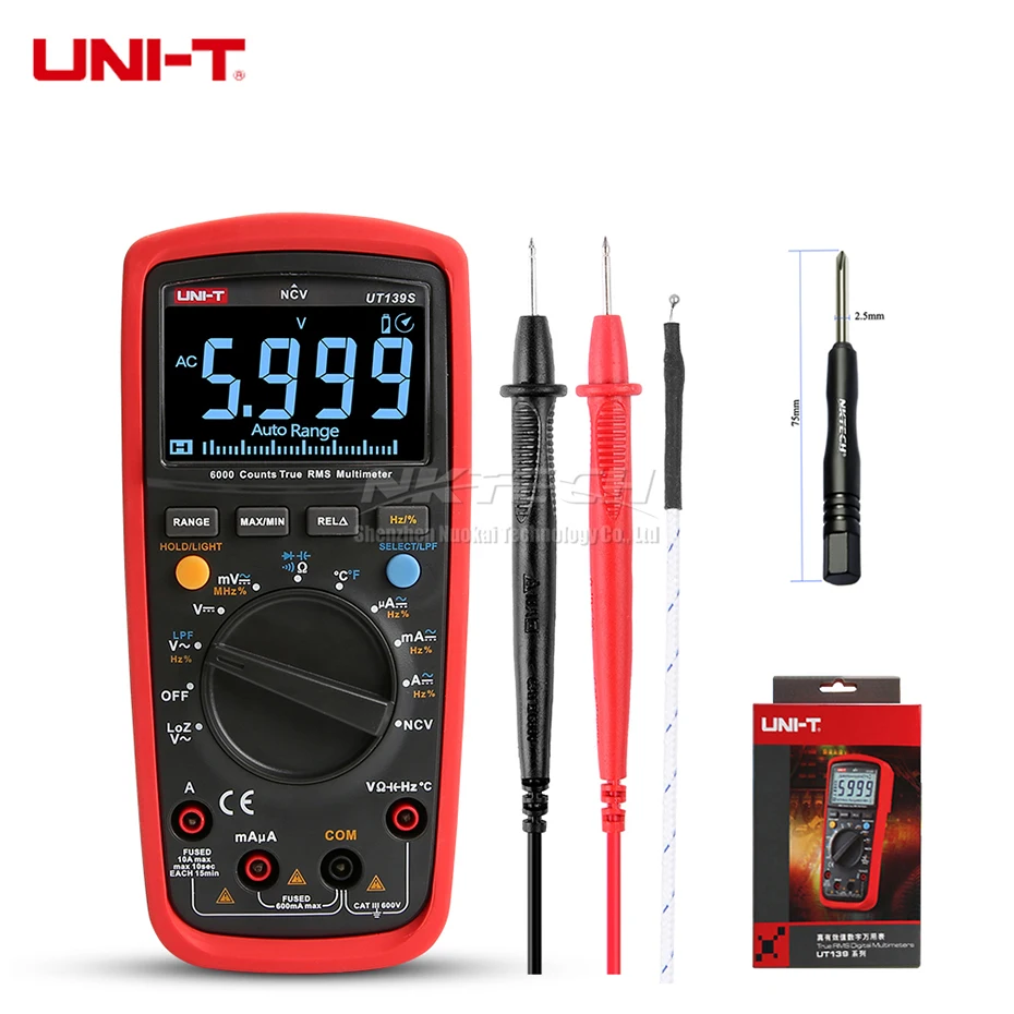 UNI-T UT139C UT139B UT139C Digital Multimeter Auto Range True RMS Meter Handheld Tester 6000 Count Temperature+original box