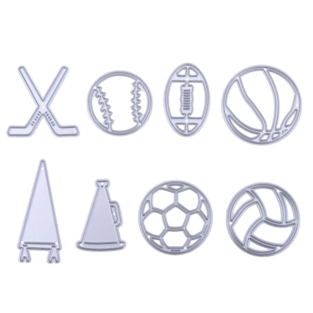 

8pcs/Set Ball Game Metal Cutting Dies Stencil for DIY Scrapbooking Embossing Photo Album Paper Cards Decorative Crafts Die Cuts