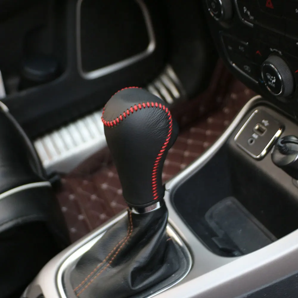 Кожаные автомобильные зубчатые ошейники на голову для Renegade- Автомобильный интерьер, ручка переключения передач для Jeep Renegade AT аксессуары