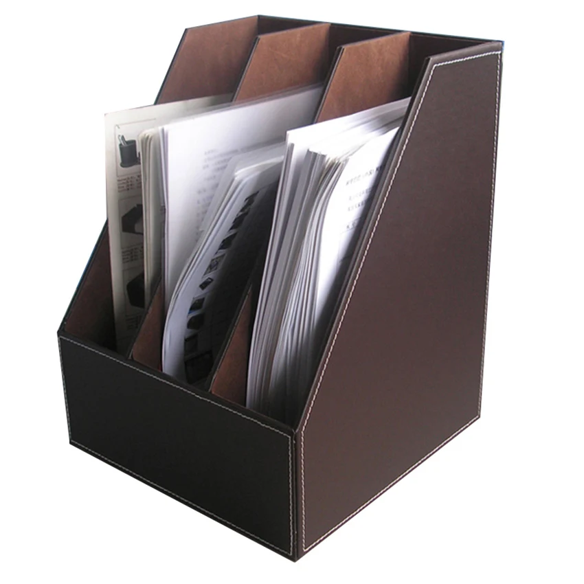 Kingfom Large Office Desk Organizer Set Pen Holder Rectangle Tissue Box File Rack Document Tray Memo Case Ashtray T52K