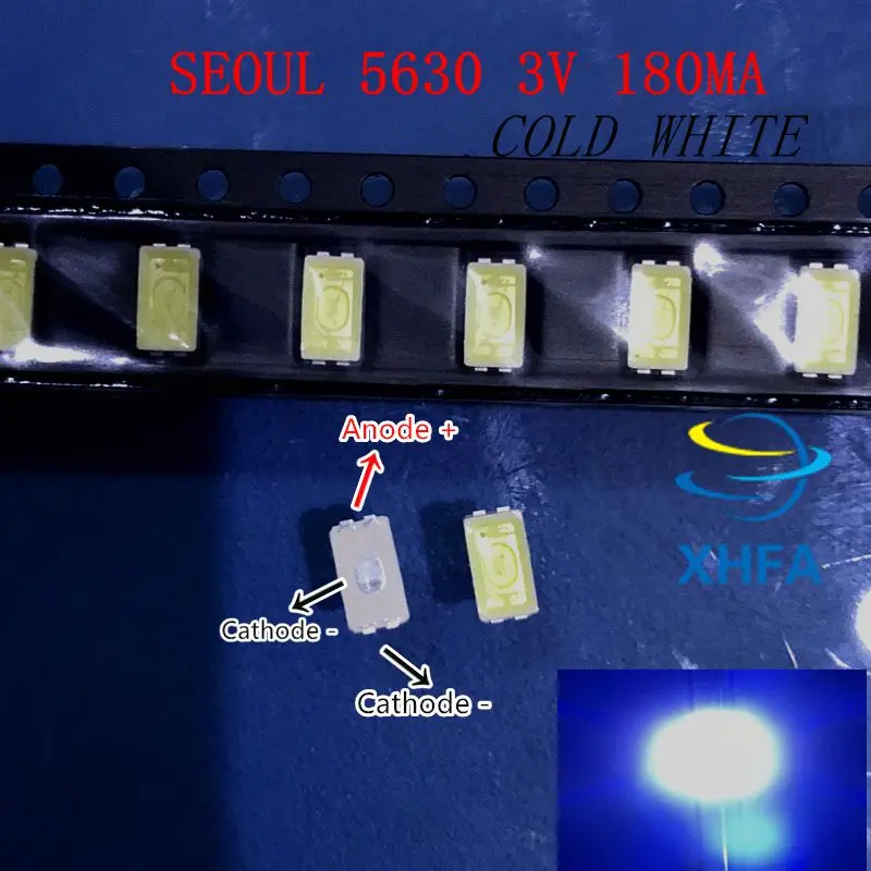 100 шт./лот светодиоды для Сеульского 5630 3V 0 5 W 150MA холодный белый свет Sony Toshiba TV