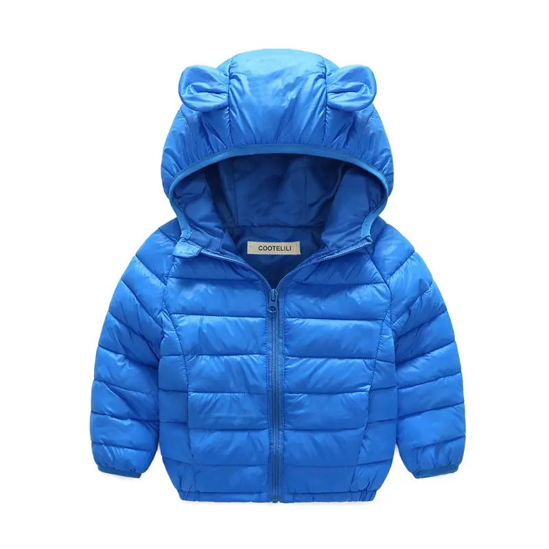 COOTELILI 70-120cm Cute Bear Ear Winter Jackets Girls Baby Coat Outerwear Thicken Hooded Winter Children Boys Girls Clothes  (9)