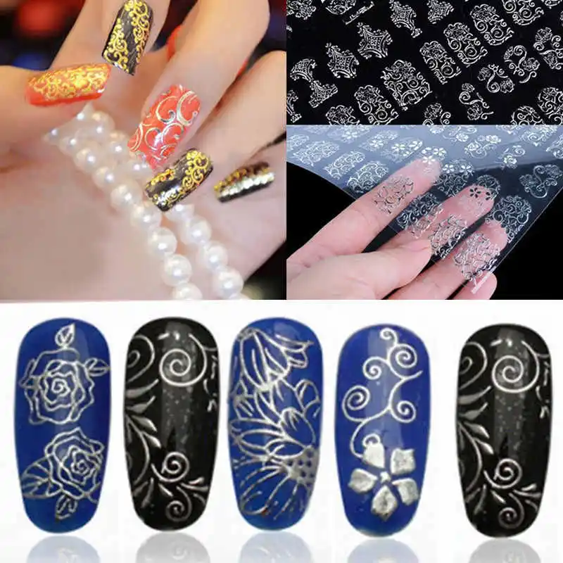 Shellhard 108pcs/Sheet 3D Acrylic Nail Art Tip Sticker 3D Nail Art