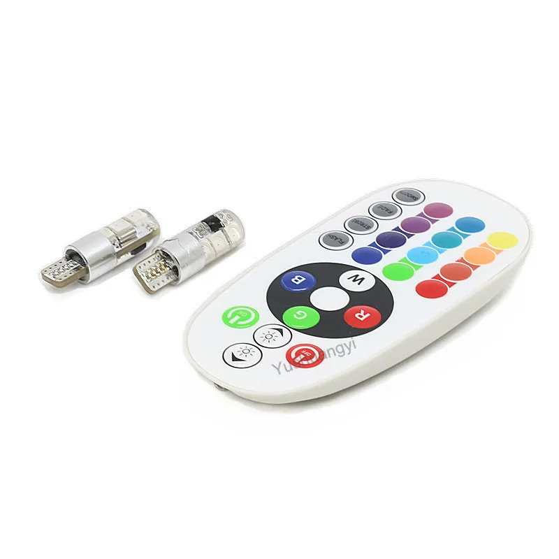 Super Led RGBW T10 W5W 5050 SMD RGB Car Reading Wedge Light Lamp 6 LED 16 Colors LED Flash Strobe T10 Remote Control07
