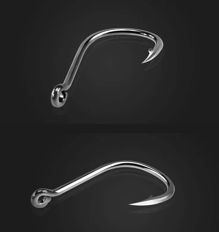 Rompin 50pcs/box high Carbon Steel Fishing Hook Fishhooks Durable Pesca Jig Head Fishing Hooks with Hole Carp Fishing Tackle Box