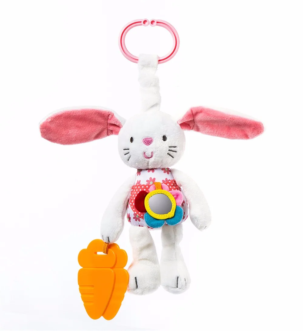 Baby Rabbit Plush Rattle Ring Bell Toddler Musical Soft Plush Toy Soft Dolls SR 