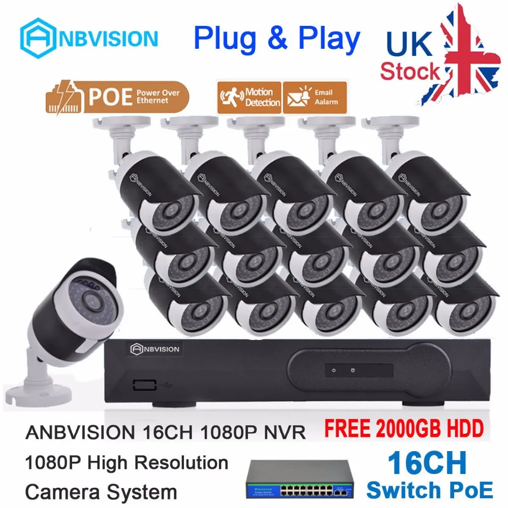 Eyessys 16CH CCTV чистая NVR домашняя система безопасности 16 шт. 1080 P HD PoE камера ночного