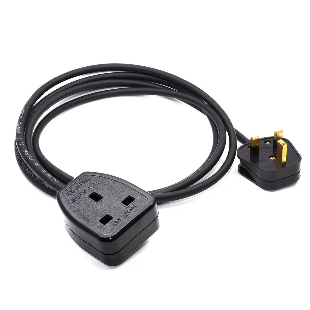 UK extension Power Cord,IEC UK 3Pin Male Plug to UK 3Pin Female Outlet