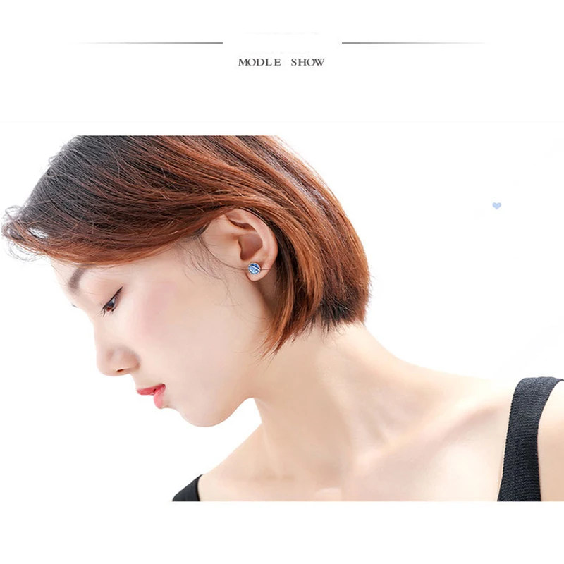 Qevila New Fashion Plated 925 Silver Moon Star Stud Earring Van Gogh Starry Sky Enamel Unique Earring For Women Romantic Jewelry (4)