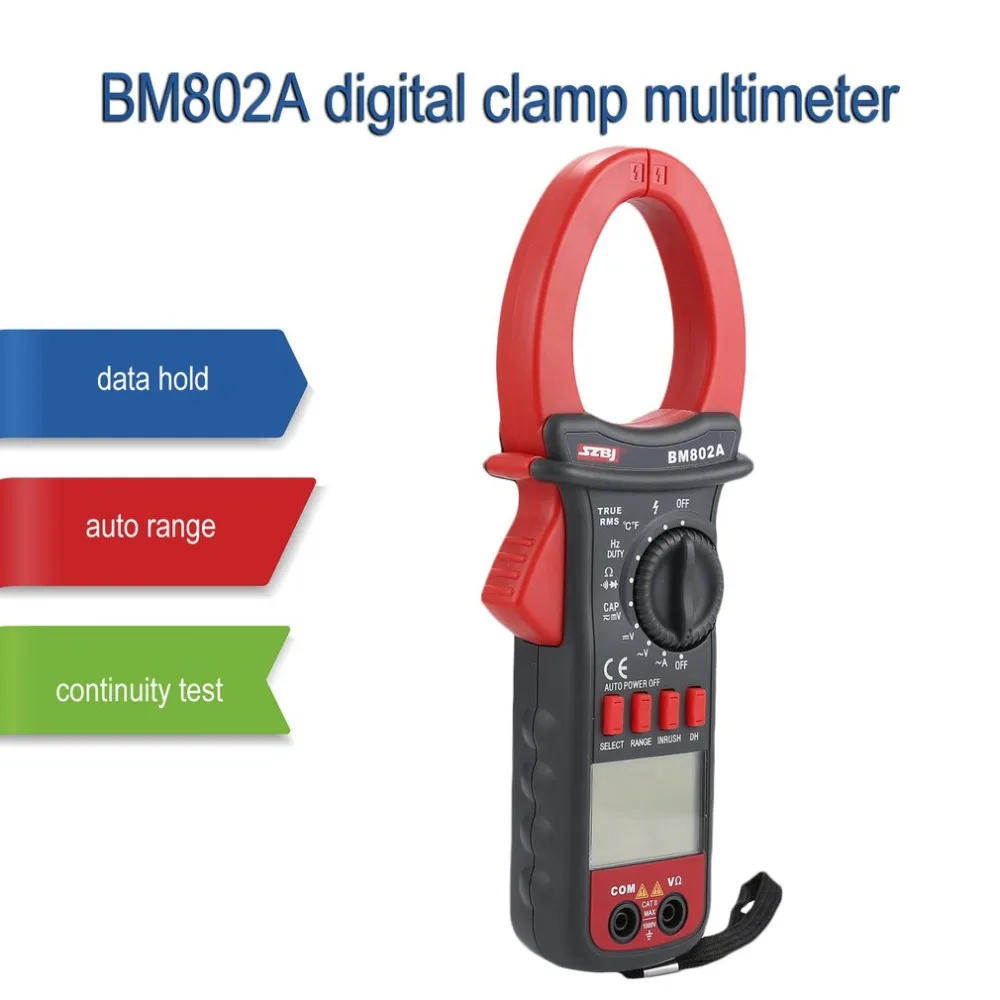 

SZBJ BM802A 3999 Counts Digital Clamp Multimeter AC/DC Voltage Current Tapacitor frequency temperature tester True RMS